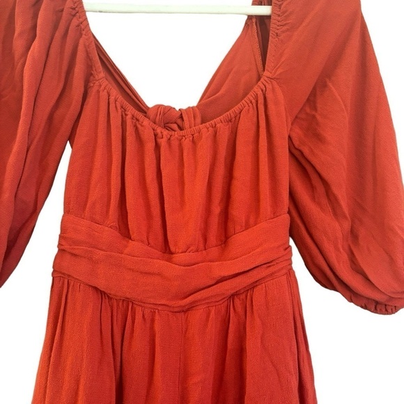 Lulu’s Bohemian Puff Sleeve Backless Bow Flounce Romper Women’s Small Western - Picture 4 of 16